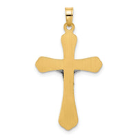 14k Two-Tone Grooved Hollow INRI Crucifix Pendent-XR2092