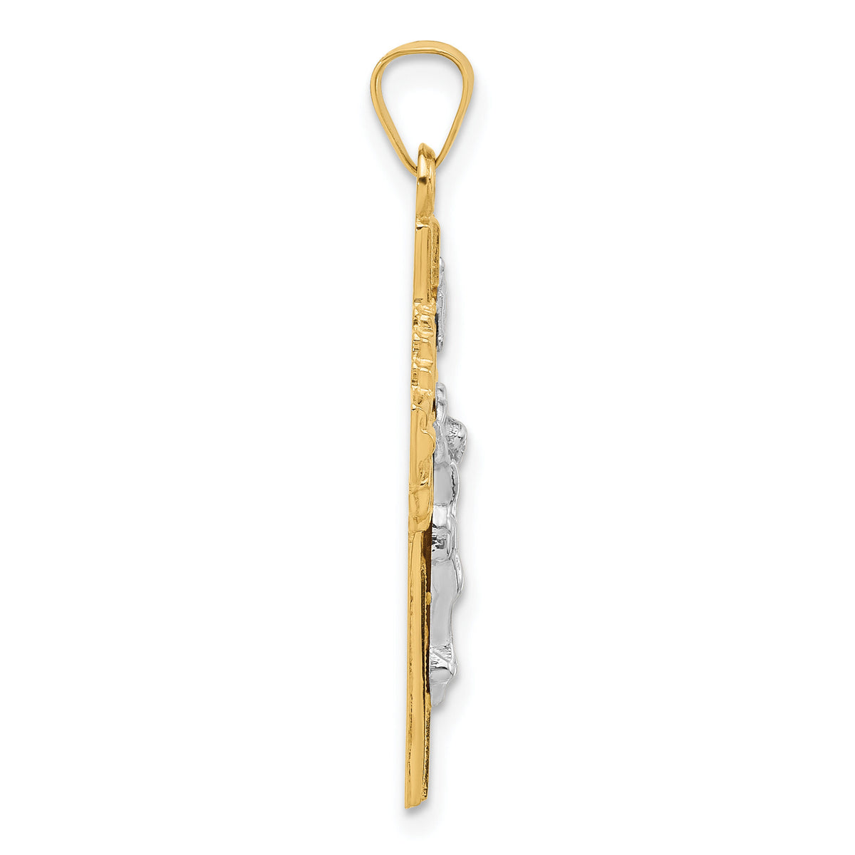 14k Two-Tone Hollow INRI Crucifix Pendent-XR2094