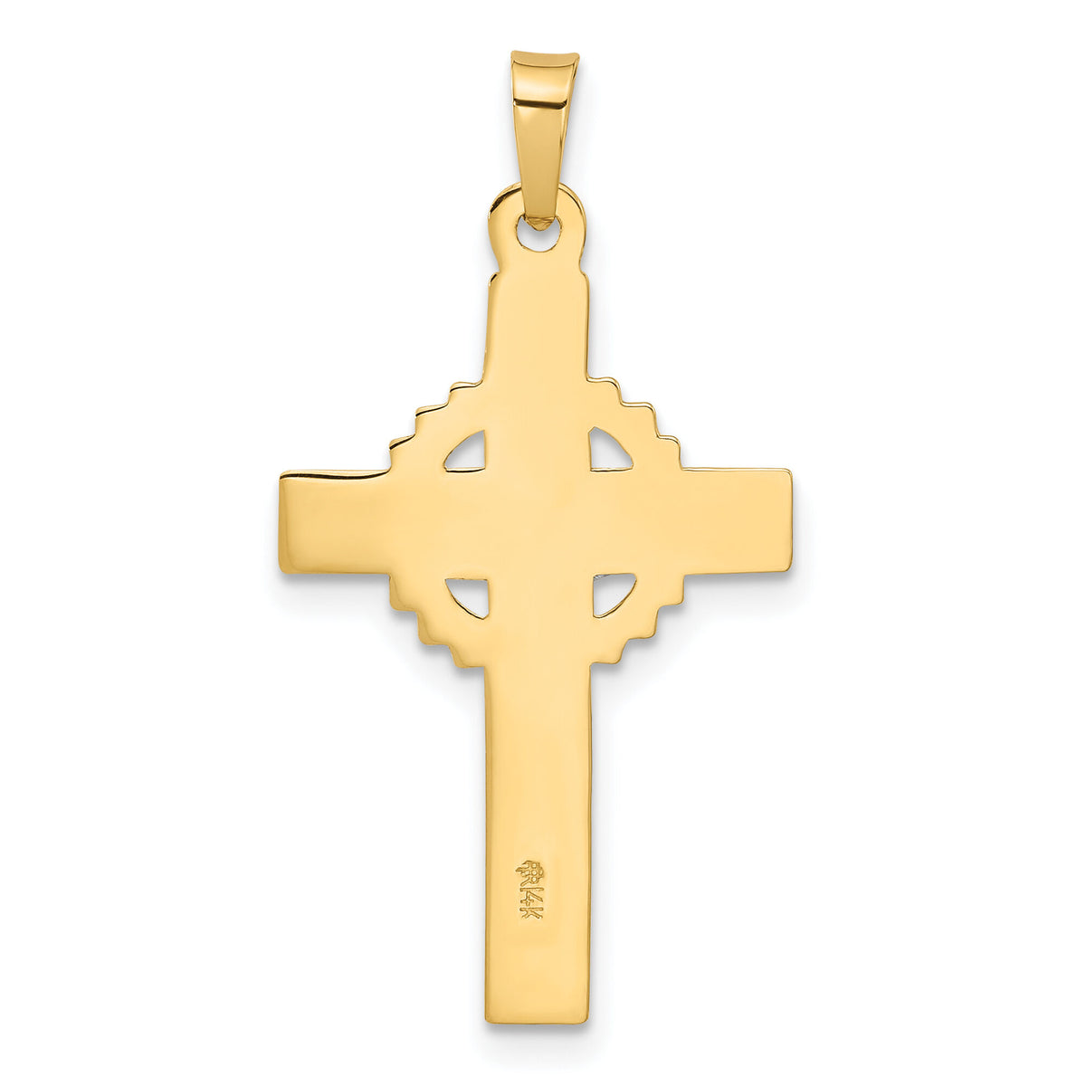 14k Two-Tone Hollow INRI Crucifix Pendent-XR2094