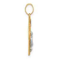 14k Two-Tone Hollow INRI Crucifix Pendent-XR2095