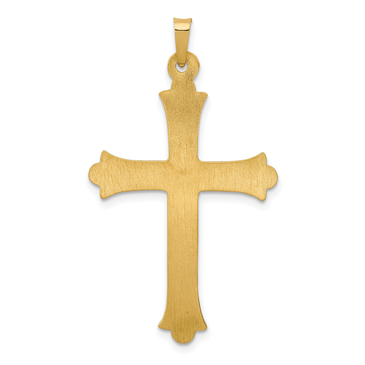 14k Hollow Fleur De Lis Cross Pendant-XR210