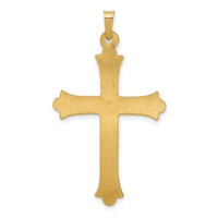 14k Hollow Fleur De Lis Cross Pendant-XR210