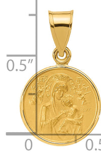 14k Polished and Satin Solid Our Lady of Perpetual Help Medal-XR2105