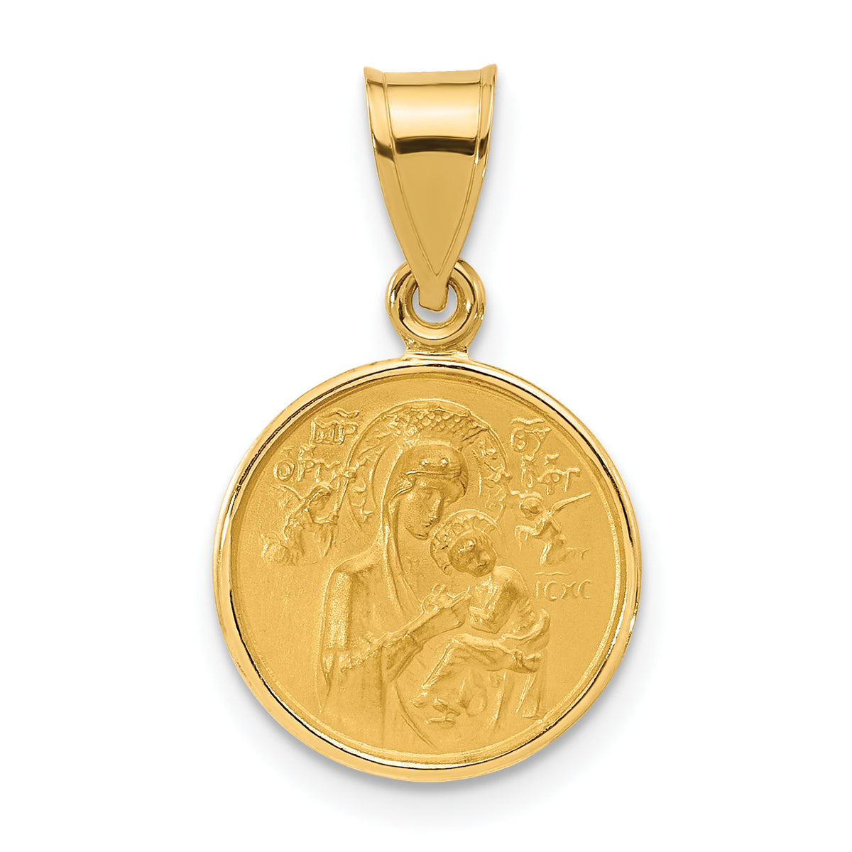 14k Polished and Satin Solid Our Lady of Perpetual Help Medal-XR2105