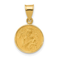 14k Polished and Satin Solid Our Lady of Perpetual Help Medal-XR2105