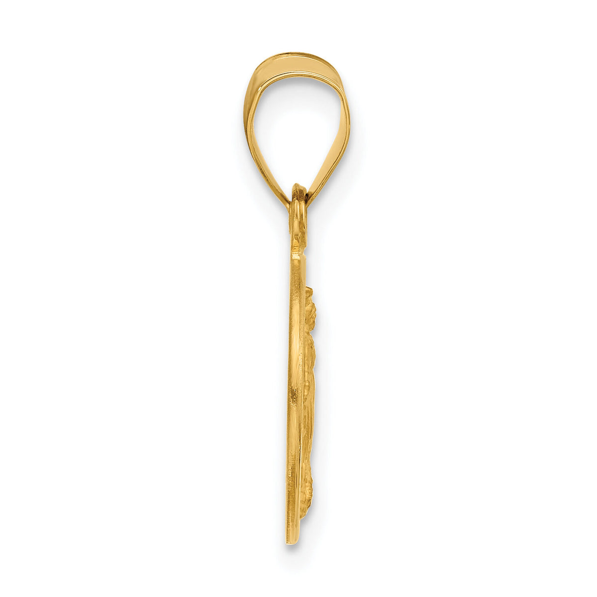 14k Polished and Satin Solid Miraculous Mary Plain Back Medal-XR2107