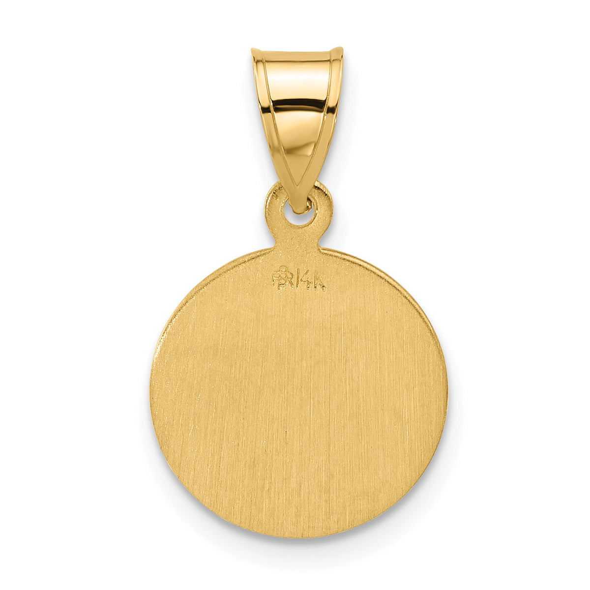 14k Polished and Satin Solid Miraculous Mary Plain Back Medal-XR2107