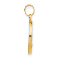 14K Hollow Miraculous Mary Plain Back Medal-XR2108