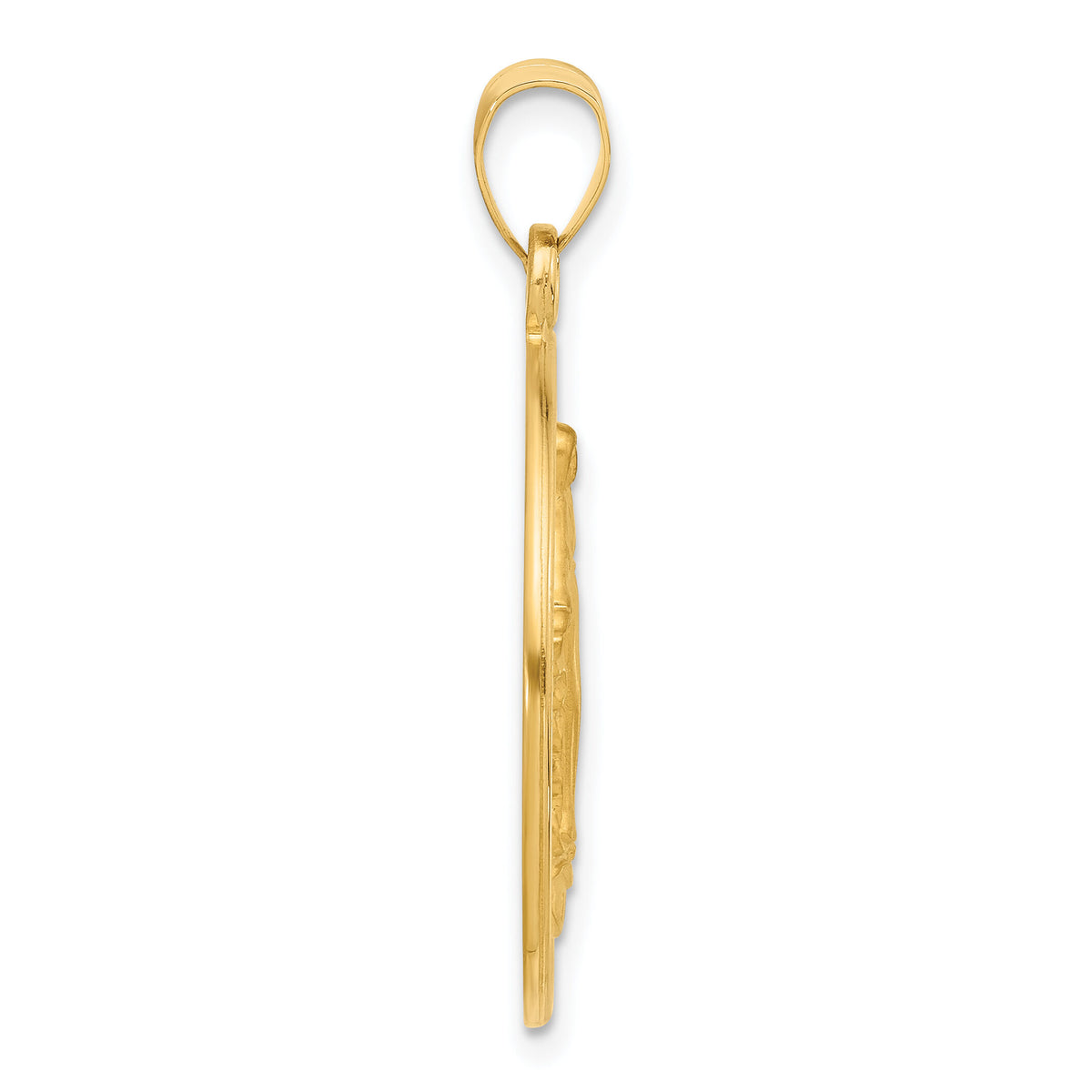 14k Polished and Satin Solid Miraculous Mary Plain Back Medal-XR2110