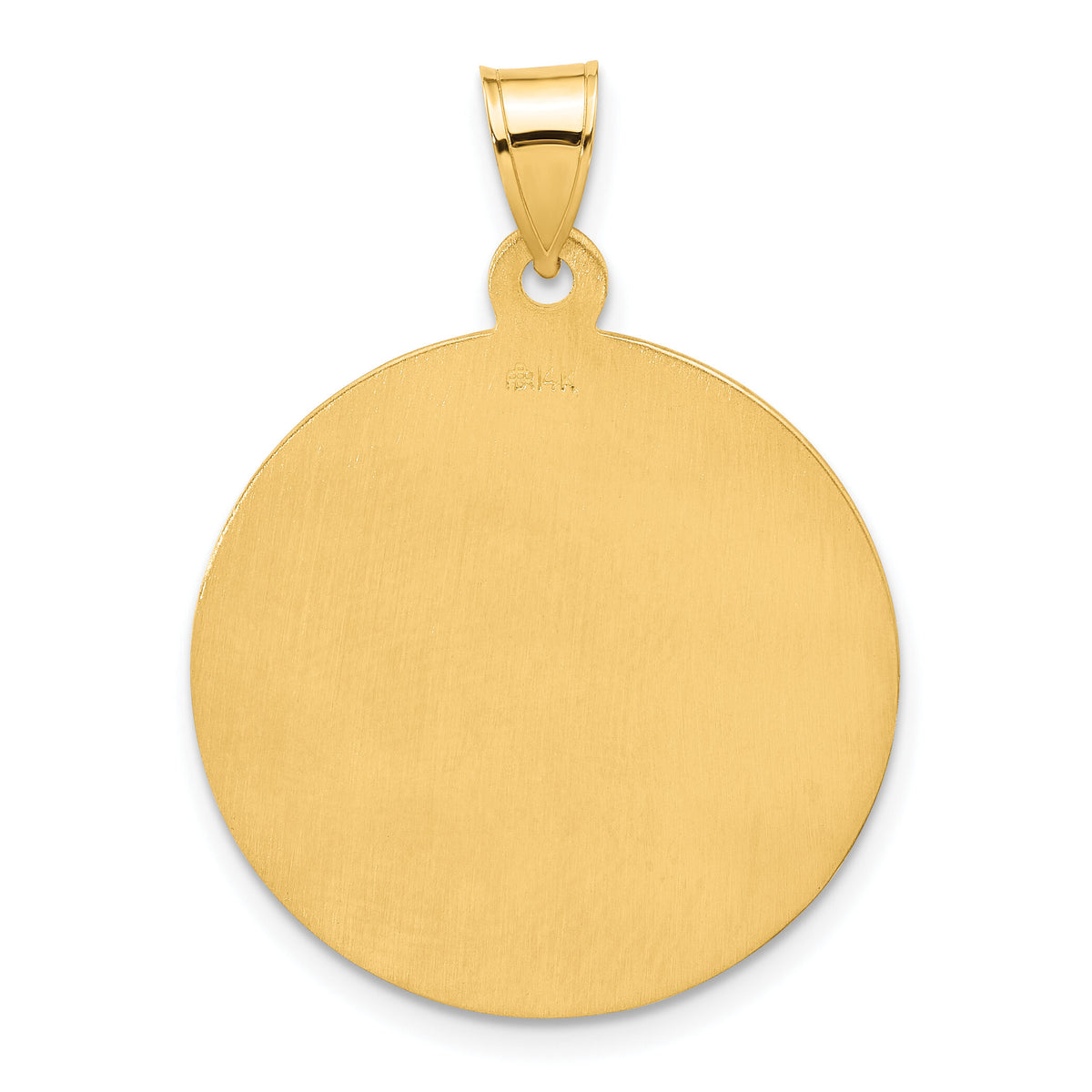 14k Polished and Satin Solid Miraculous Mary Plain Back Medal-XR2110
