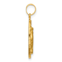 14k Satin and Polished Miraculous Medal Solid Oval Pendant-XR2111