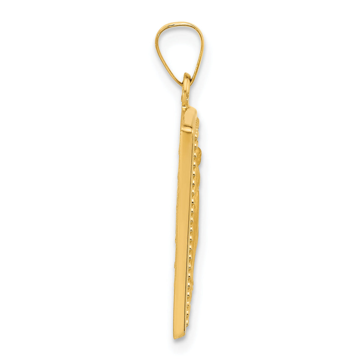 14K Rectangular Hollow Miraculous Medal-XR2126