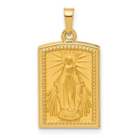 14K Rectangular Hollow Miraculous Medal-XR2126