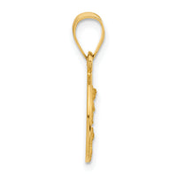 14k Polished and Satin Solid Our Guardian Angel Medal-XR2127