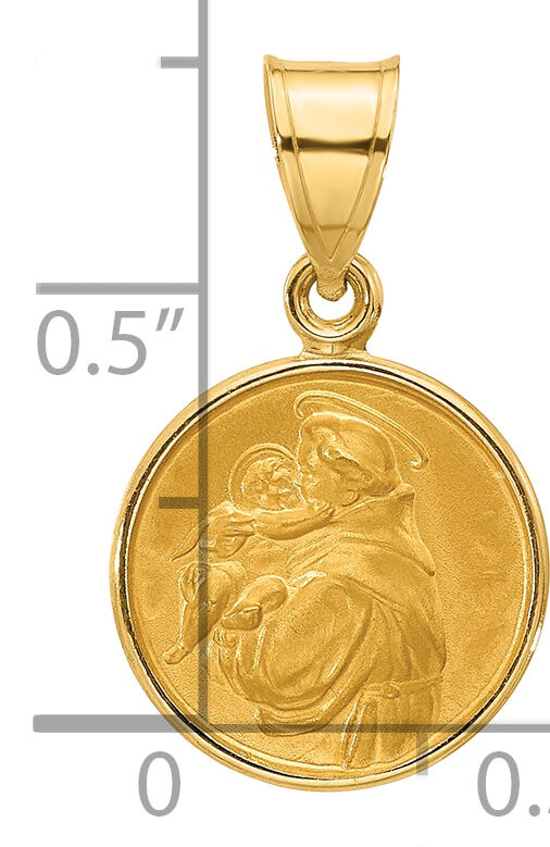 14k Polished and Satin St. Anthony Medal-XR2130