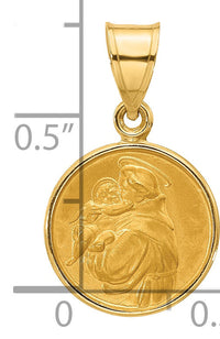 14k Polished and Satin St. Anthony Medal-XR2130
