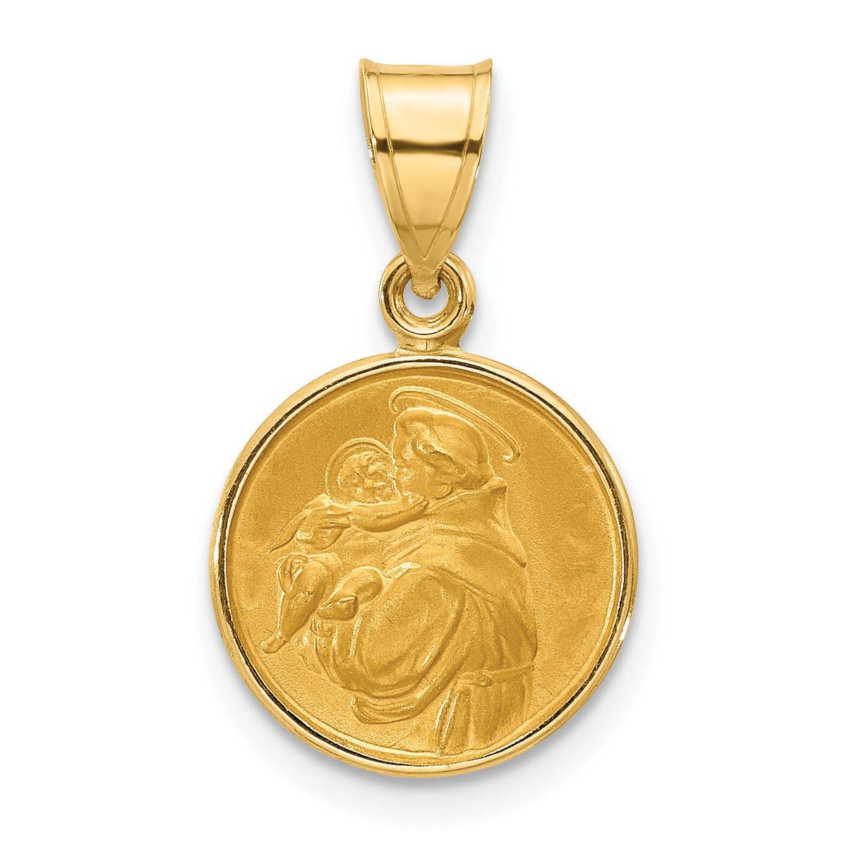 14k Polished and Satin St. Anthony Medal-XR2130