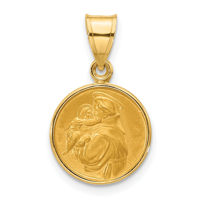 14k Polished and Satin St. Anthony Medal-XR2130