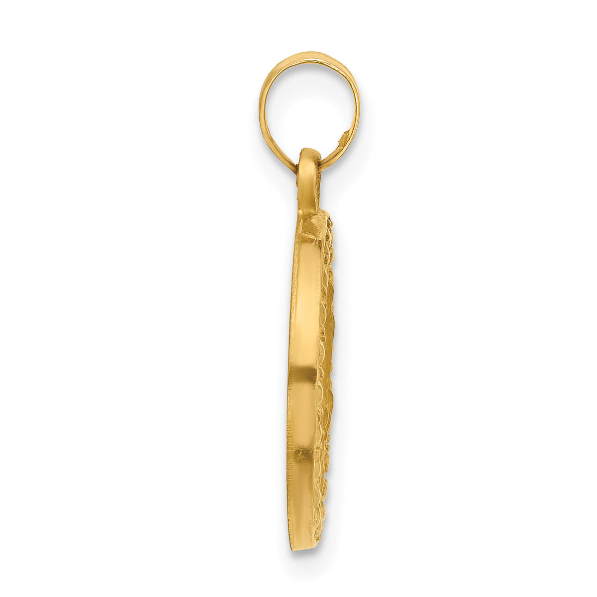 14k Satin and Polished St Anthony Medal Round Pendant-XR2131