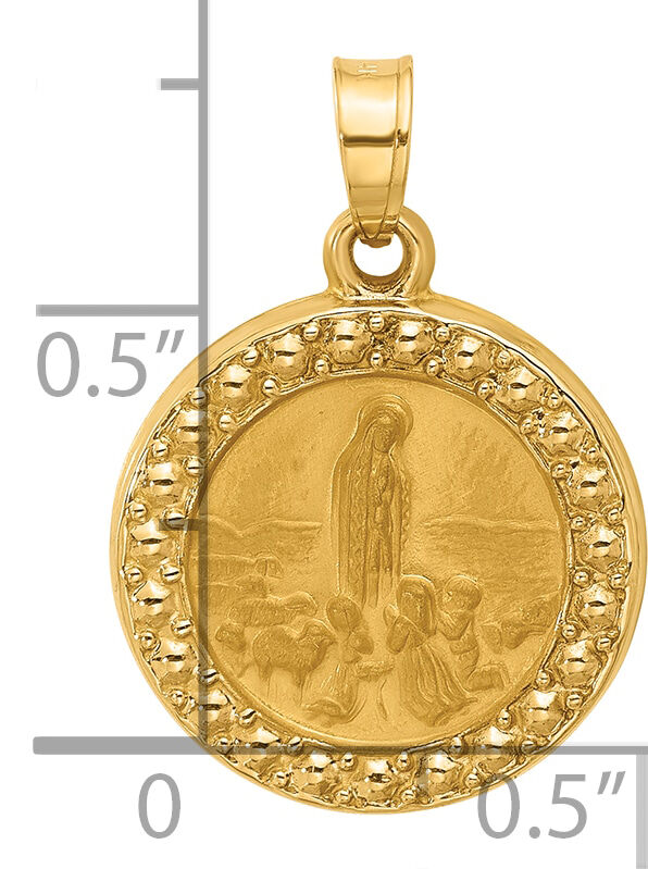 14k Satin and Polished St Anthony Medal Round Pendant-XR2131