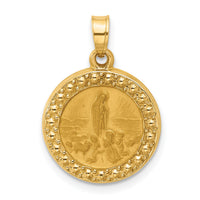 14k Satin and Polished St Anthony Medal Round Pendant-XR2131