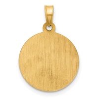 14k with Rhodium Satin and Polished St Anthony Medal Round Pendant-XR2132