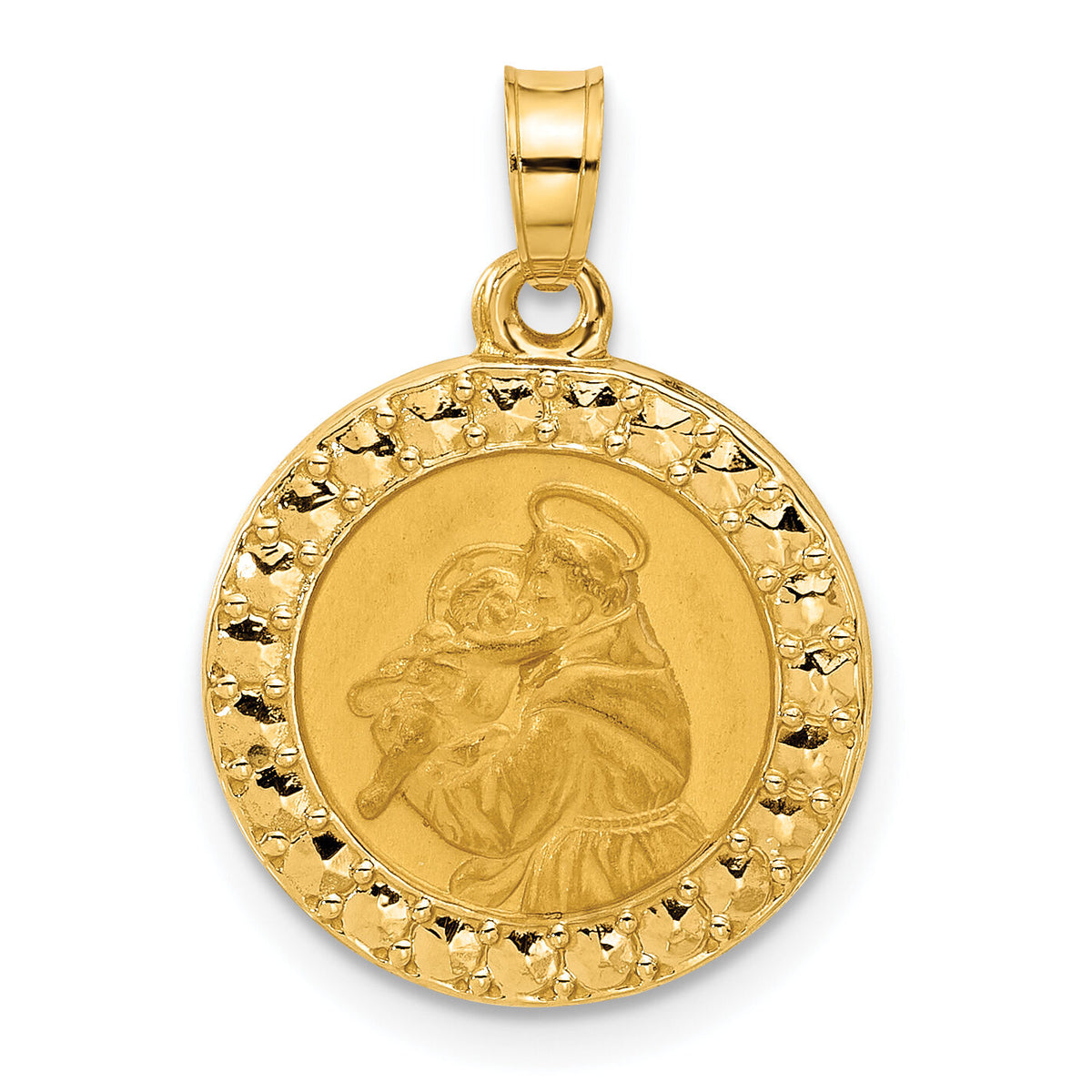 14K Polished Hollow St Anthony Medal-XR2133