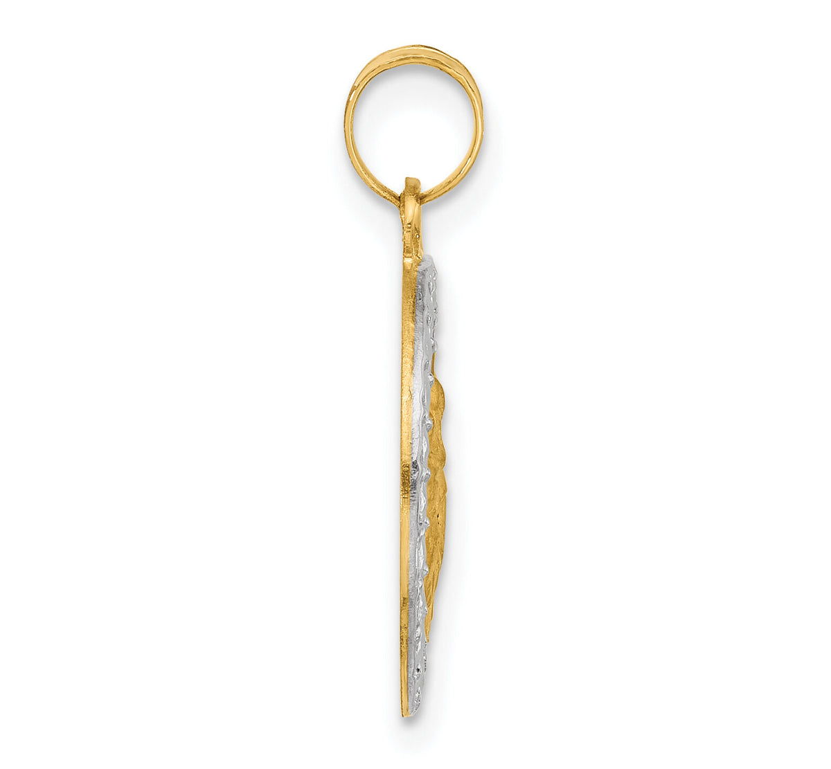 14K with White Rhodium Hollow St. Anthony Medal-XR2134