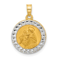 14K with White Rhodium Hollow St. Anthony Medal-XR2134