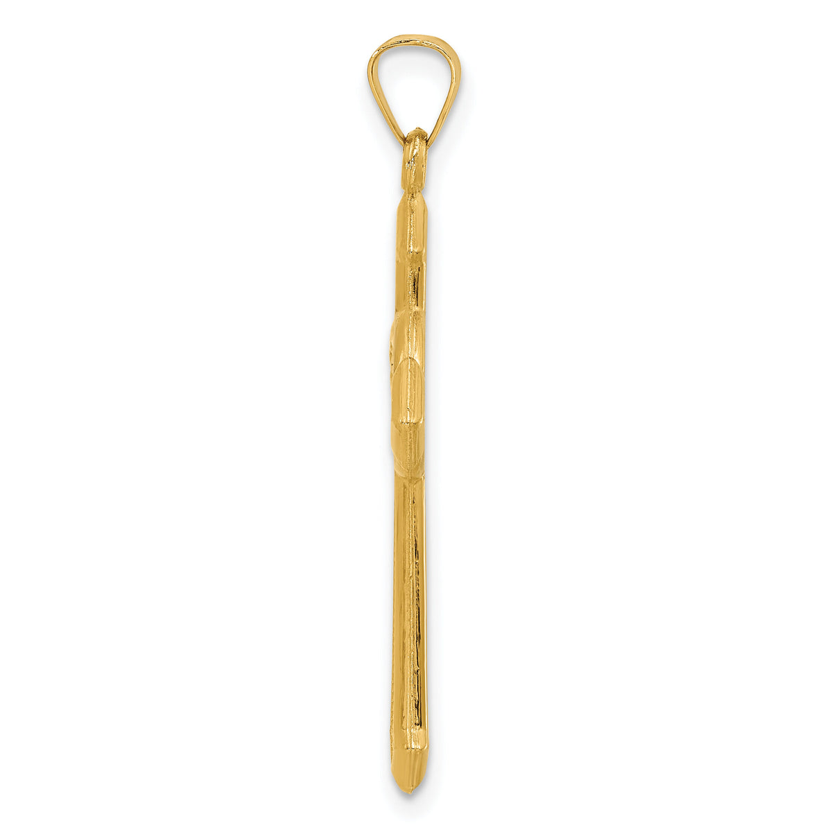 14k Two-tone Textured Hollow Budded St Benedict Cross Pendent-XR2135
