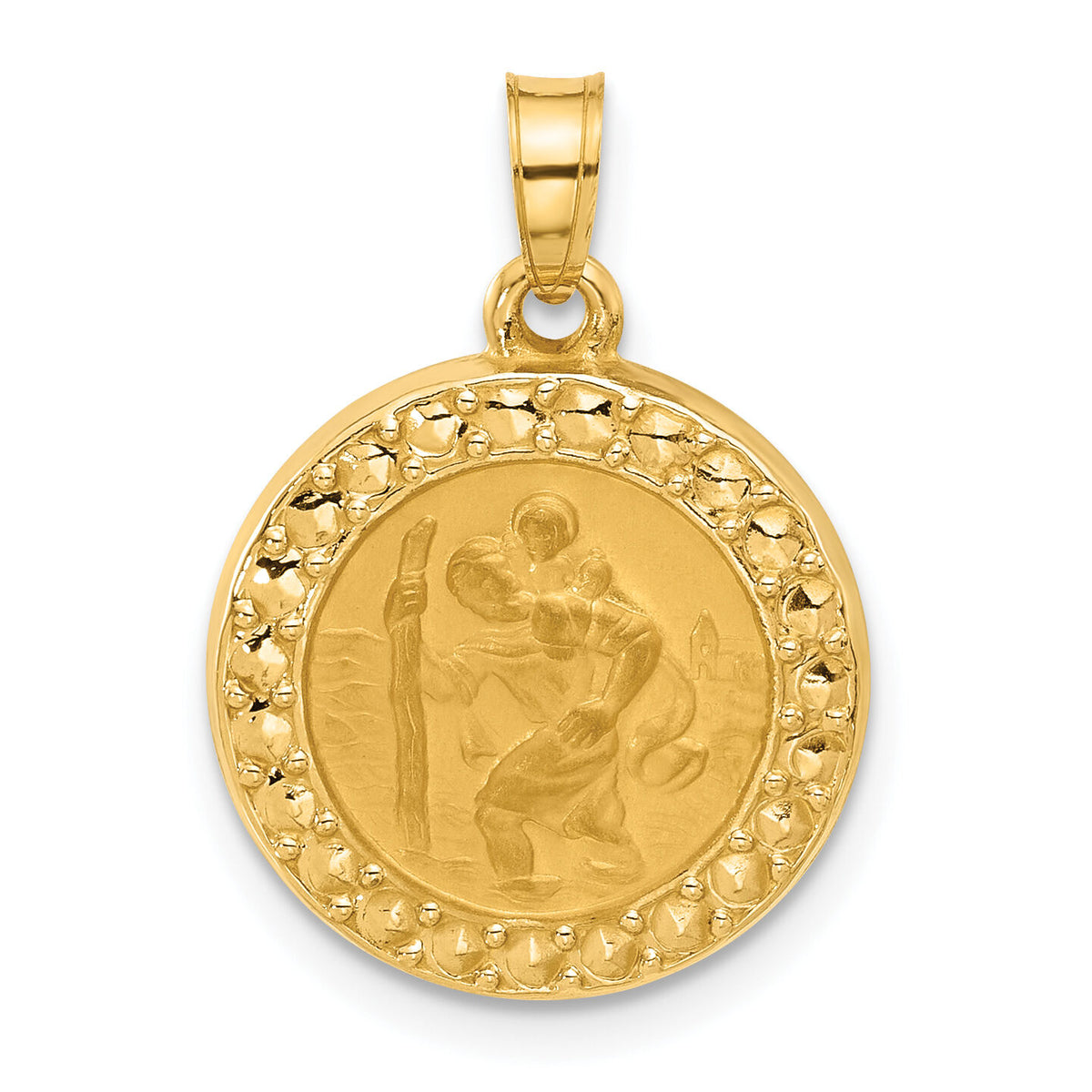 14K Hollow St. Christopher Medal-XR2136