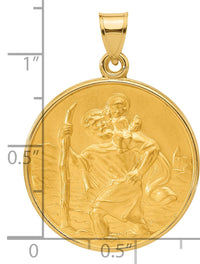 14k Polished and Satin Solid St. Christopher Medal-XR2139