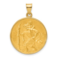 14k Polished and Satin Solid St. Christopher Medal-XR2139