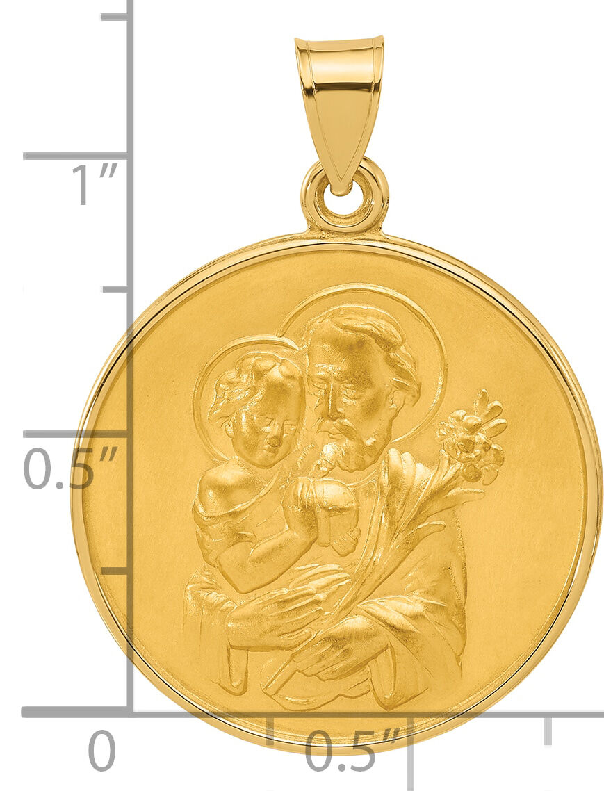 14k Polished and Satin Solid St Joseph Medal-XR2144