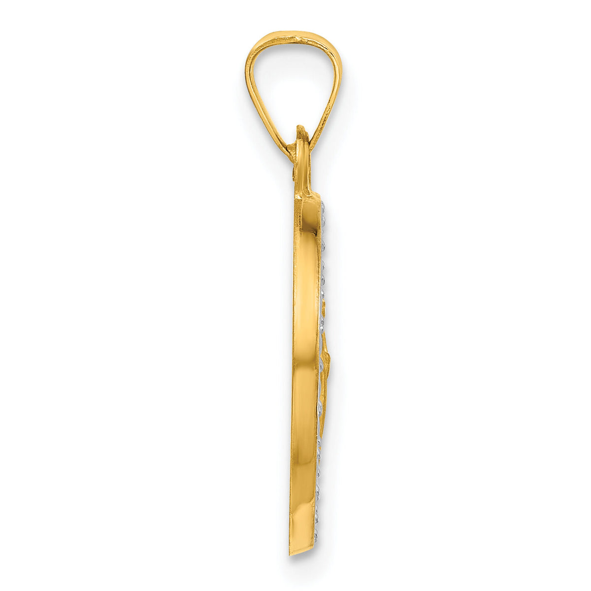 14K with White Rhodium Hollow St. Jude Thaddeus Medal-XR2147