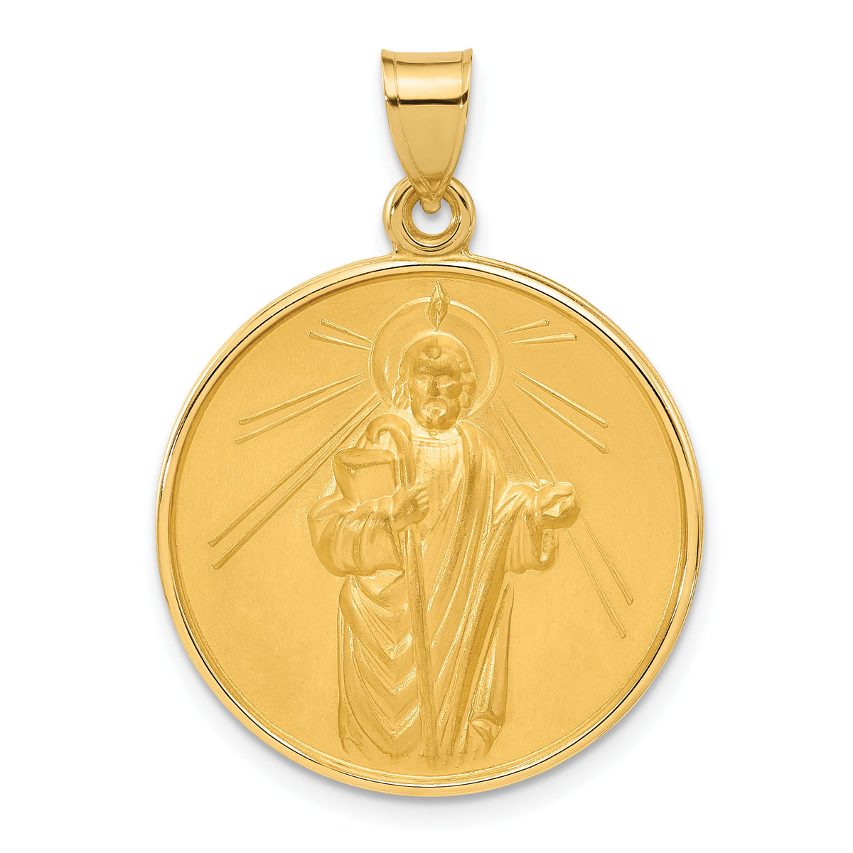 14k Polished and Satin Solid St Jude Thaddeus Medal-XR2148
