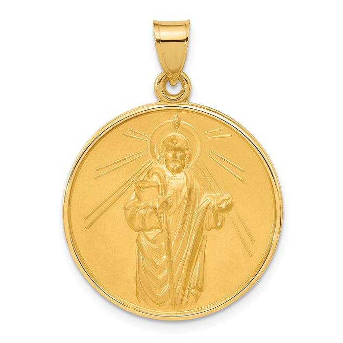 14k Polished and Satin Solid St Jude Thaddeus Medal-XR2148