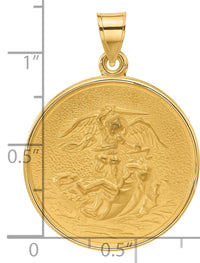 14k Polished and Satin Solid St. Michael Medal-XR2149