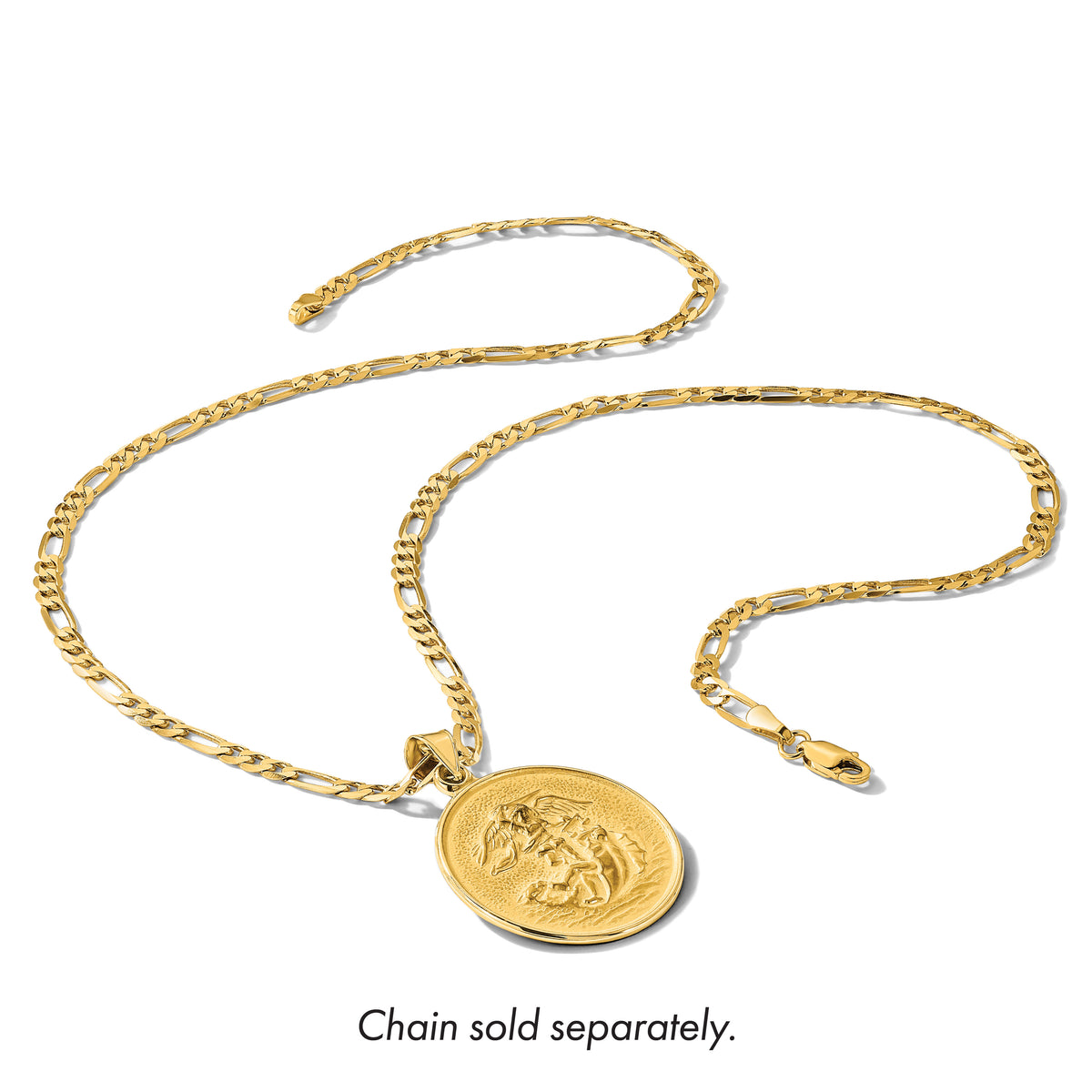 14k Polished and Satin Solid St. Michael Medal-XR2149