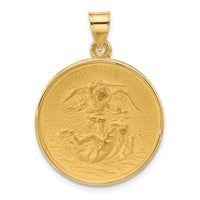 14k Polished and Satin Solid St. Michael Medal-XR2149