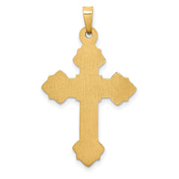 14k Budded Hollow Cross Pendant-XR215