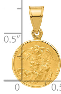 14k Polished and Satin Solid St. Michael Medal-XR2150