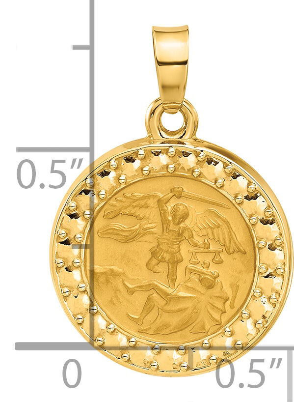 14K Hollow St. Michael Medal-XR2151