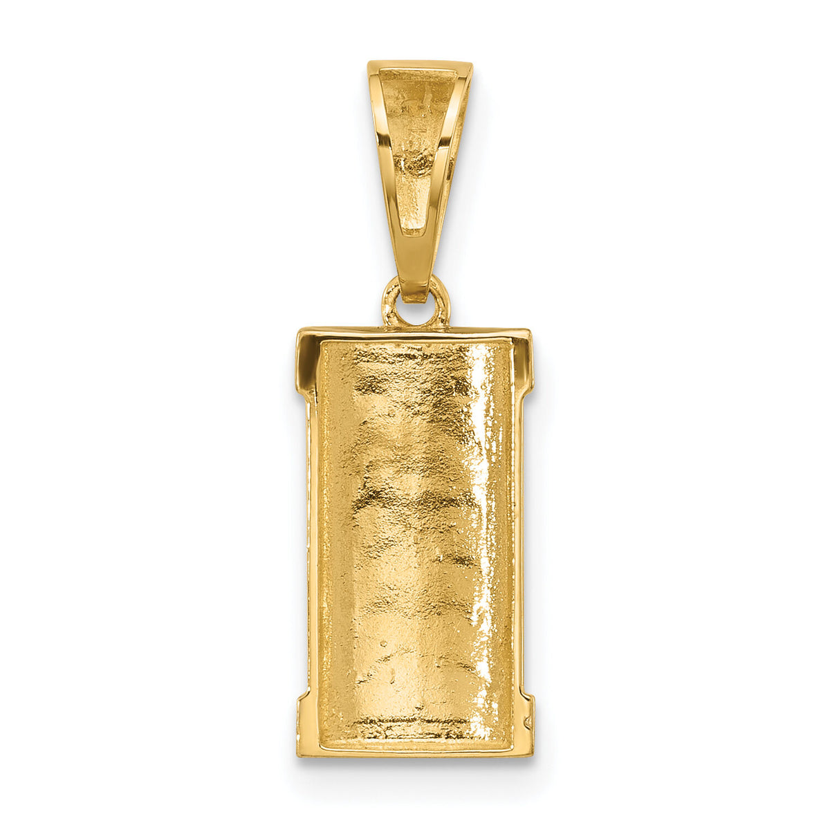 14k with White Rhodium Polished Mezuzah Pendant-XR2154