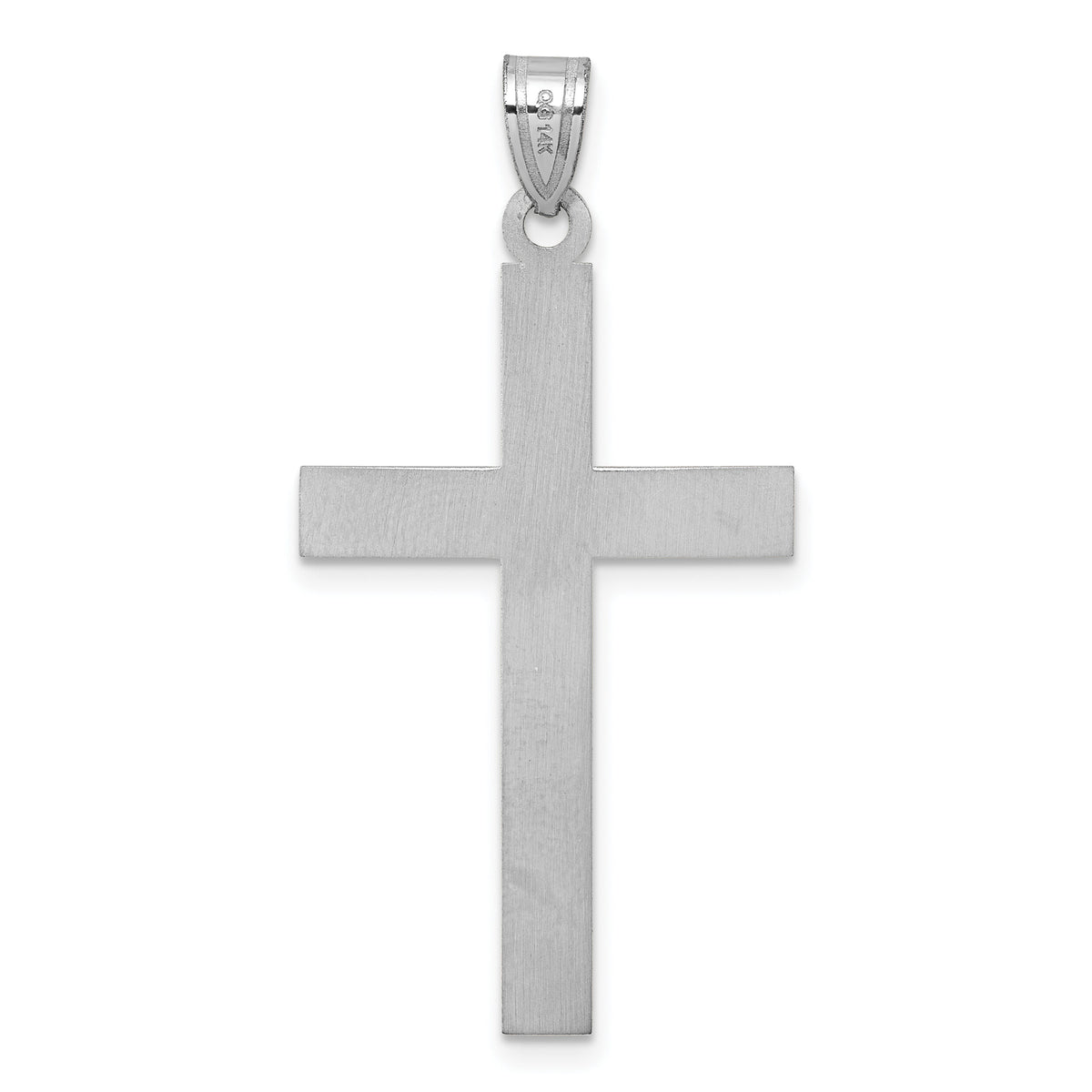 14k White Gold Florentine Satin Cross Pendant-XR2155W