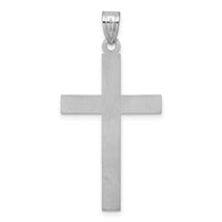 14k White Gold Florentine Satin Cross Pendant-XR2155W