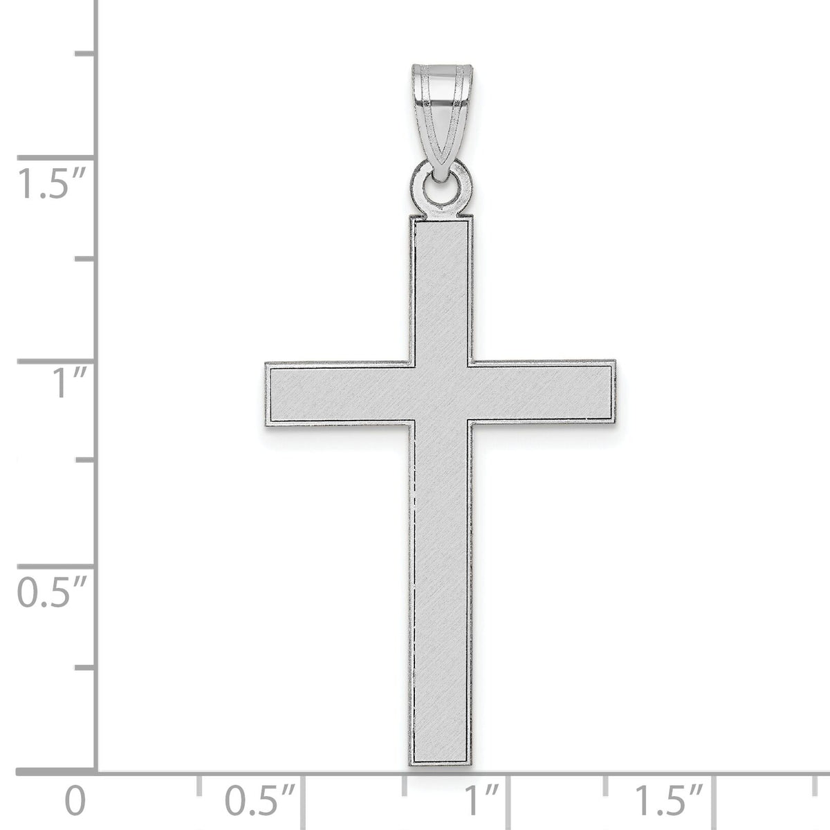 14k White Gold Florentine Satin Cross Pendant-XR2155W