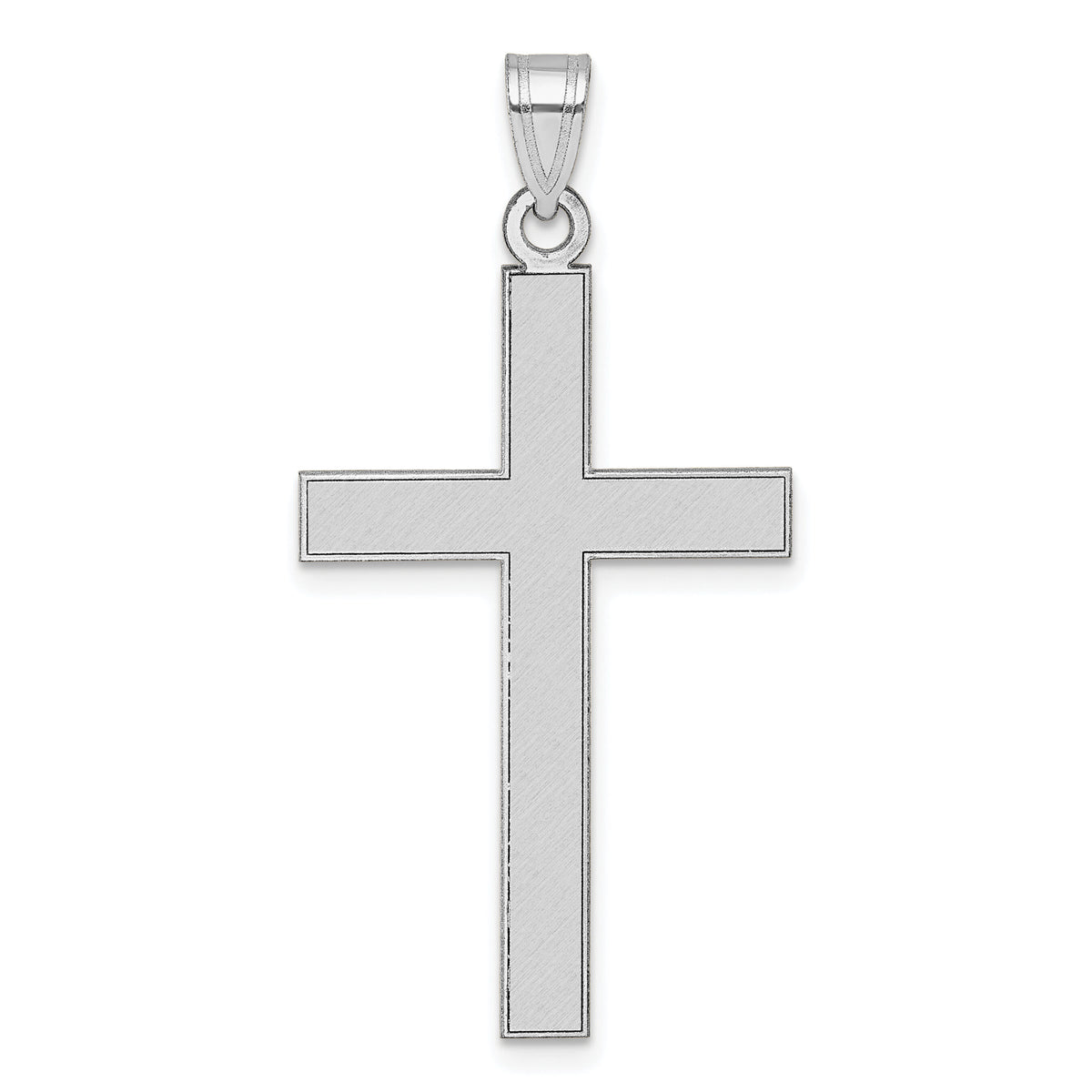 14k White Gold Florentine Satin Cross Pendant-XR2155W