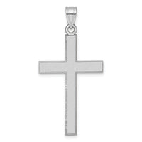 14k White Gold Florentine Satin Cross Pendant-XR2155W