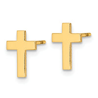 14k Polished Cross Post Earrings-XR2159